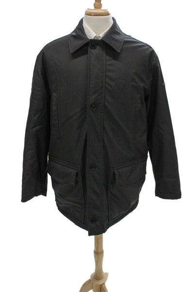 Paul & Shark Mens Black Rain Jacket Collared Button Closure Size L