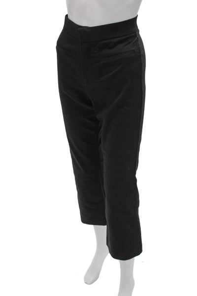 Zara Women Ankle Cropped Dress Pants Black Solid Size M