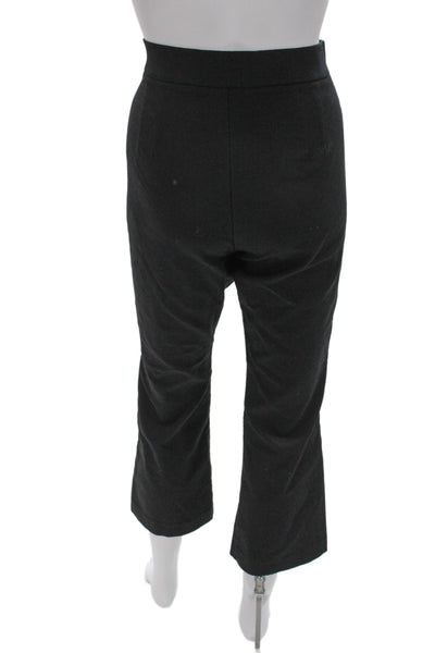 Zara Women Ankle Cropped Dress Pants Black Solid Size M