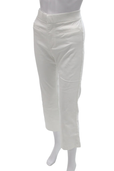 Zara Women Cropped Dress Pants White Polyester Zip Size M