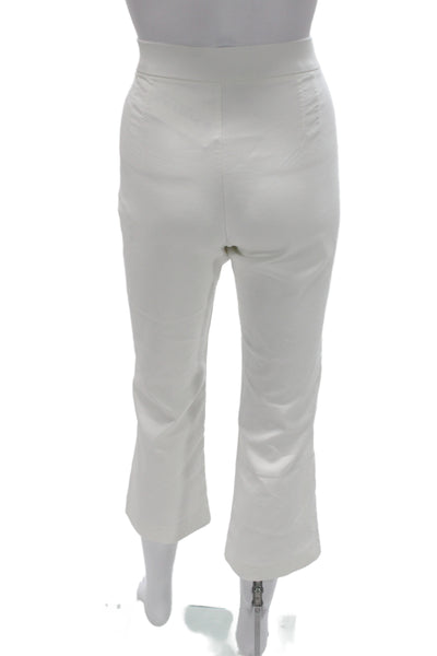 Zara Women Cropped Dress Pants White Polyester Zip Size M