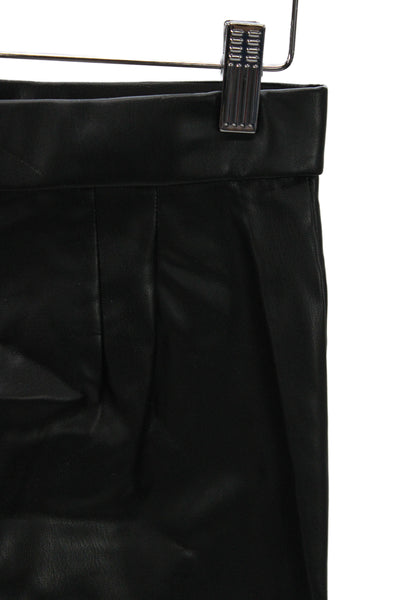 Zara Women Dress Pants Black Biker Zip Polyurethane Inseam 26 Size XS