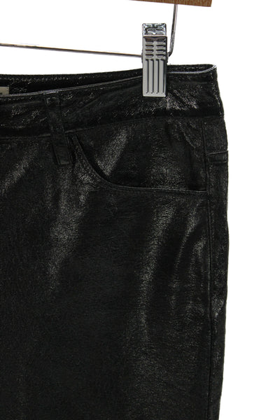 Mango Womens Cropped Biker Jeggings Black Size 4