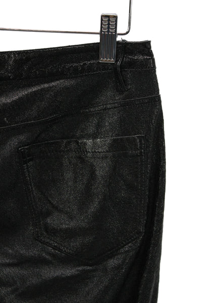 Mango Womens Cropped Biker Jeggings Black Size 4