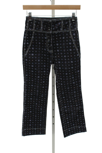 Ulla Johnson Women Cropped Floral Bohemian Cotton Pants Size 2