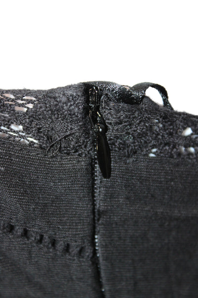 Zara Women Slip Dress Black V-Neck Sleeveless Knee Length Cotton Size L