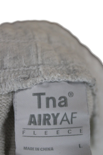 TNA Unisex Gray Jogger Sweatpants Drawstring 72% Cotton Size L