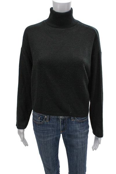 Zara Unisex Pullover Sweater Black Turtleneck Long Sleeve Polyester Size L