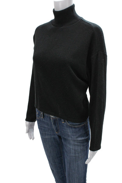 Zara Unisex Pullover Sweater Black Turtleneck Long Sleeve Polyester Size L