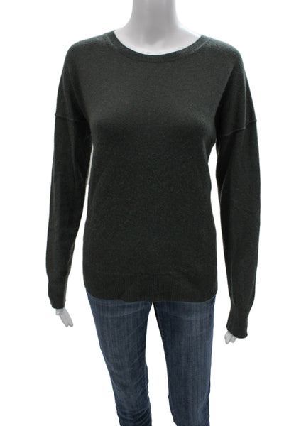 Aqua Cashmere Unisex Green 100% Cashmere Crew Neck Pullover Sweater Size L