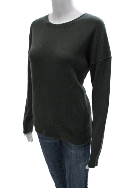 Aqua Cashmere Unisex Green 100% Cashmere Crew Neck Pullover Sweater Size L