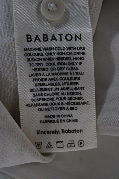 Babaton Women Beige Mock Neck Sleeveless Blouse Size S