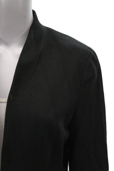 J Crew Women Blazer Black Mock Neck Long Sleeve Hook & Eye Size 8