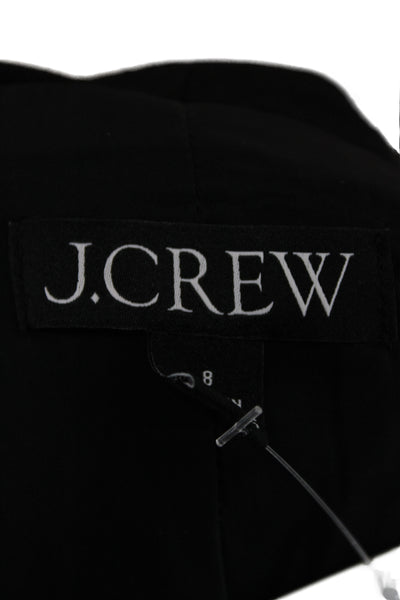 J Crew Women Blazer Black Mock Neck Long Sleeve Hook & Eye Size 8