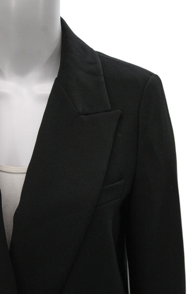 Zara Womens Black Collared Button Blazer Long Sleeve Polyester Size M
