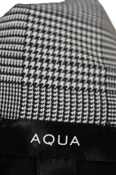 Aqua Womens Plaid Gray Collared Blazer Long Sleeve Size S