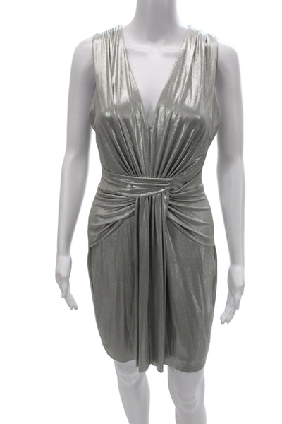 Bailey 44 Womens Gray Sheath Dress V Neck Knee Length Sleeveless Size M
