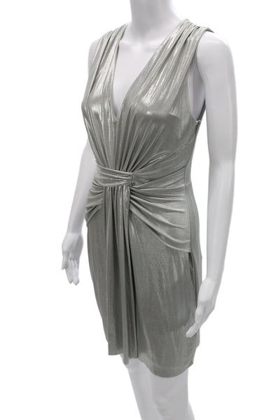 Bailey 44 Womens Gray Sheath Dress V Neck Knee Length Sleeveless Size M