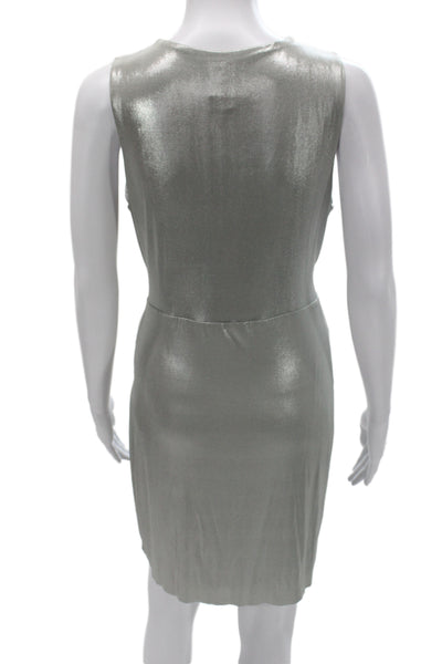 Bailey 44 Womens Gray Sheath Dress V Neck Knee Length Sleeveless Size M