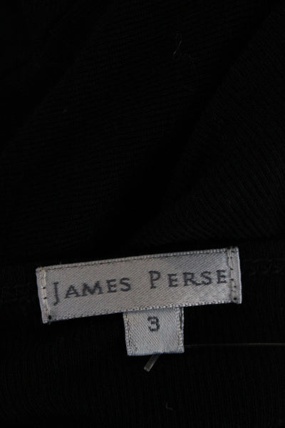 James Perse Womens Bodycon Sweater Dress Black V-Neck Long Sleeve Size 3