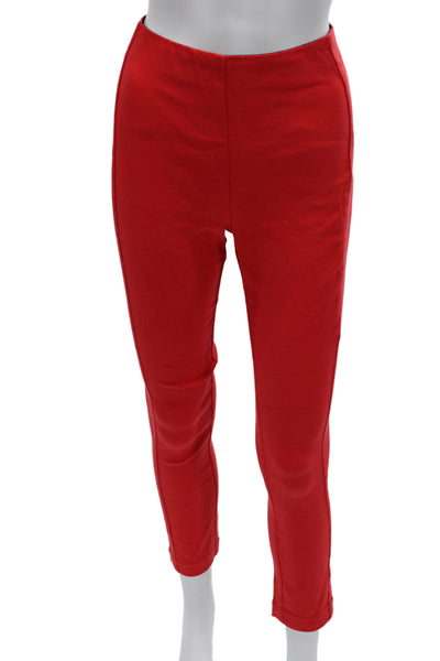 Rag & Bone Women Cropped Ankle Pants Red Zip Closure Size 6