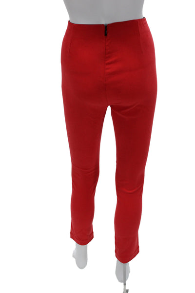 Rag & Bone Women Cropped Ankle Pants Red Zip Closure Size 6