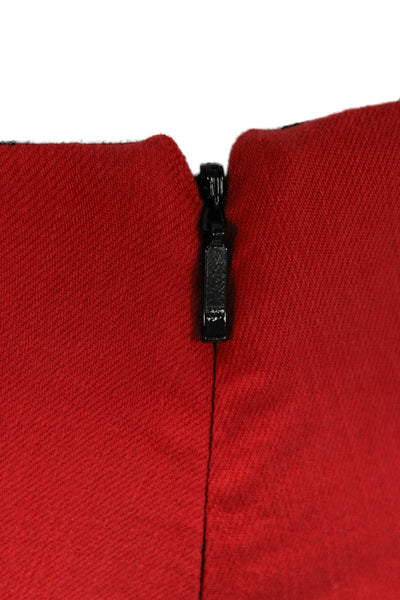 Rag & Bone Women Cropped Ankle Pants Red Zip Closure Size 6