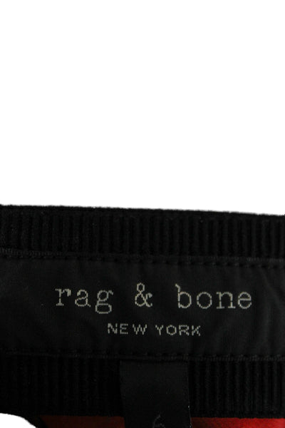 Rag & Bone Women Cropped Ankle Pants Red Zip Closure Size 6