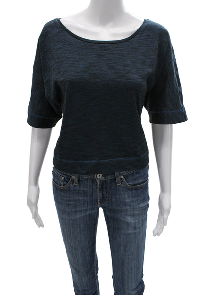 Lucy Womens Basic Jersey T-Shirt Dark Blue Short Sleeve Round Neck Size M