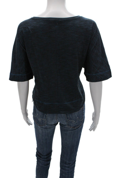 Lucy Womens Basic Jersey T-Shirt Dark Blue Short Sleeve Round Neck Size M
