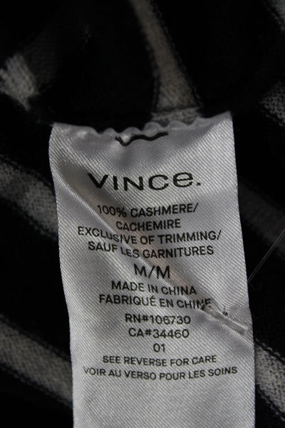 Vince Unisex 100% Cashmere Striped Dark Blue Pullover Size M