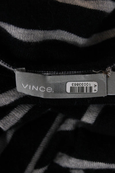 Vince Unisex 100% Cashmere Striped Dark Blue Pullover Size M