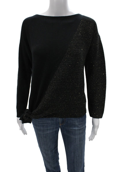 Lafayette 148 New York Unisex Black Pullover Sweater Cotton Silk Size S
