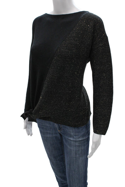 Lafayette 148 New York Unisex Black Pullover Sweater Cotton Silk Size S