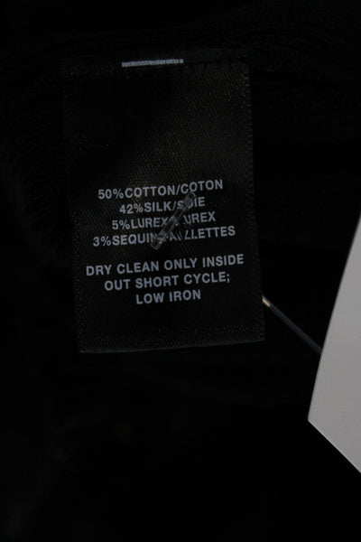 Lafayette 148 New York Unisex Black Pullover Sweater Cotton Silk Size S