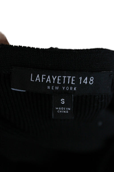 Lafayette 148 New York Unisex Black Pullover Sweater Cotton Silk Size S