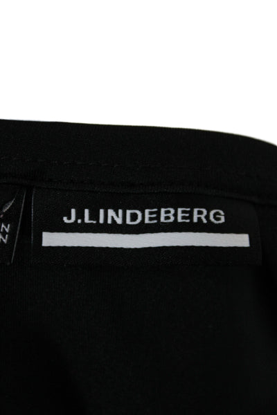 J. Lindeberg Womens Basic Black Cotton Collared Polo Short Sleeve Size M