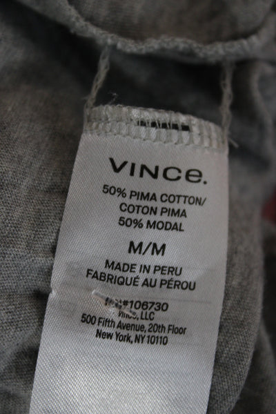 Vince Womens Gray Jersey Long Sleeve T-Shirt Size M