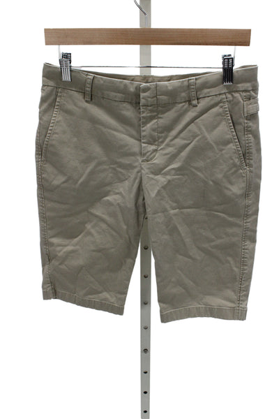 Vince Unisex Chino Shorts Beige Cotton Stretch Size 6