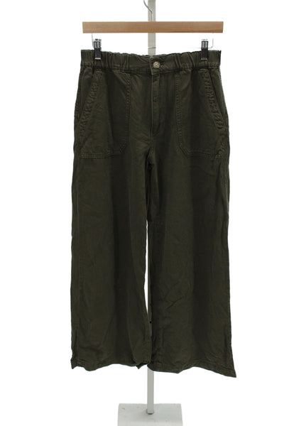Paige Unisex Cargo Paperbag Pants Green High Rise Size 28