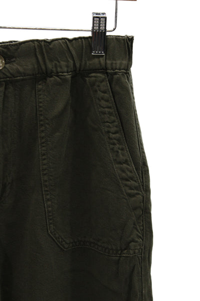 Paige Unisex Cargo Paperbag Pants Green High Rise Size 28