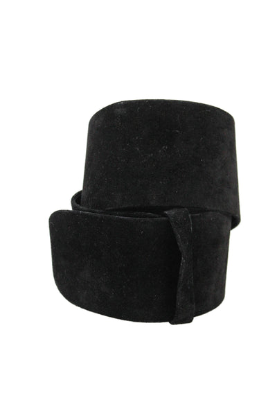 Calvin Klein Womens Suede Hook Closure Wide Belt Black Size 12