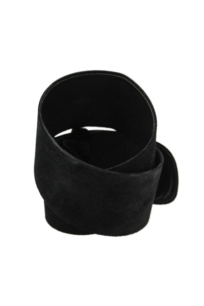 Calvin Klein Womens Suede Hook Closure Wide Belt Black Size 12