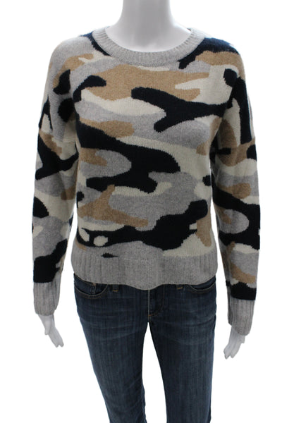 360 Cashmere Unisex Beige Camouflage 100% Cashmere Pullover Sweater Size L