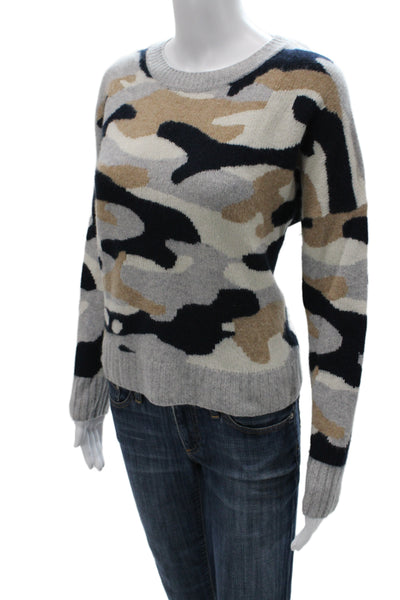 360 Cashmere Unisex Beige Camouflage 100% Cashmere Pullover Sweater Size L