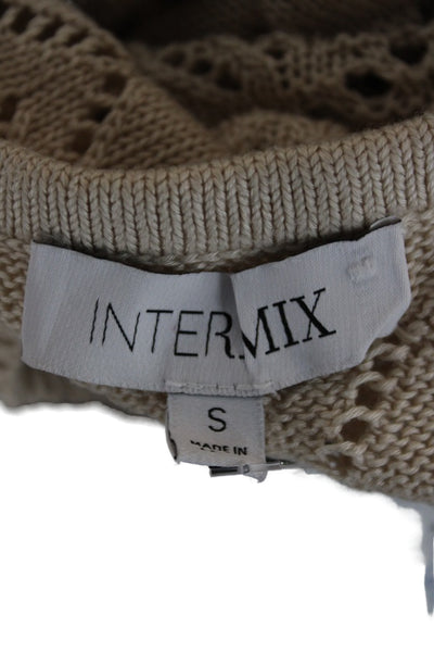 Intermix Women Cropped Tank Sleeveless Beige 100% Lyocell Bohemian Size S