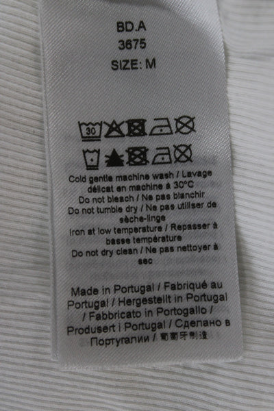 Ganni Womens Basic Sleeveless Tank White Organic Cotton Size M