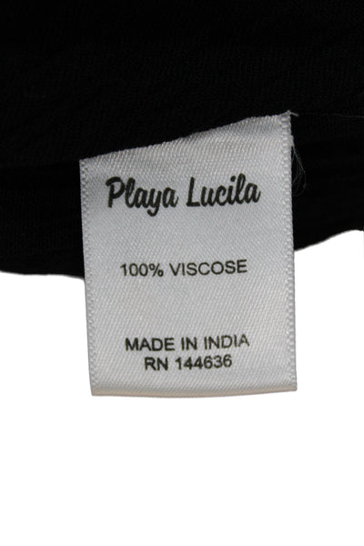 Playa Lucila Womens Maxi Sundress Black Sleeveless Tie Waist Size S