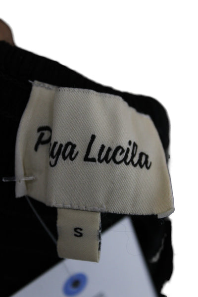 Playa Lucila Womens Maxi Sundress Black Sleeveless Tie Waist Size S