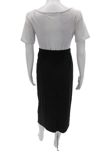 Reformation Women Black Knee Length Skirt Tencel Spandex Classic Size S